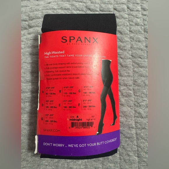 Spanx Tight-End Bodyshaping Tights High Waisted Midnight Color - Picture 2 of 5